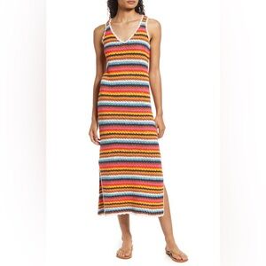 Marine Layer “Viv” Stripe Crochet Midi Dress